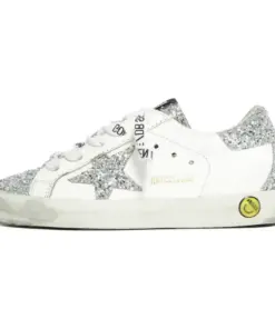 Superstar Glitter Leather Sneakers Silver