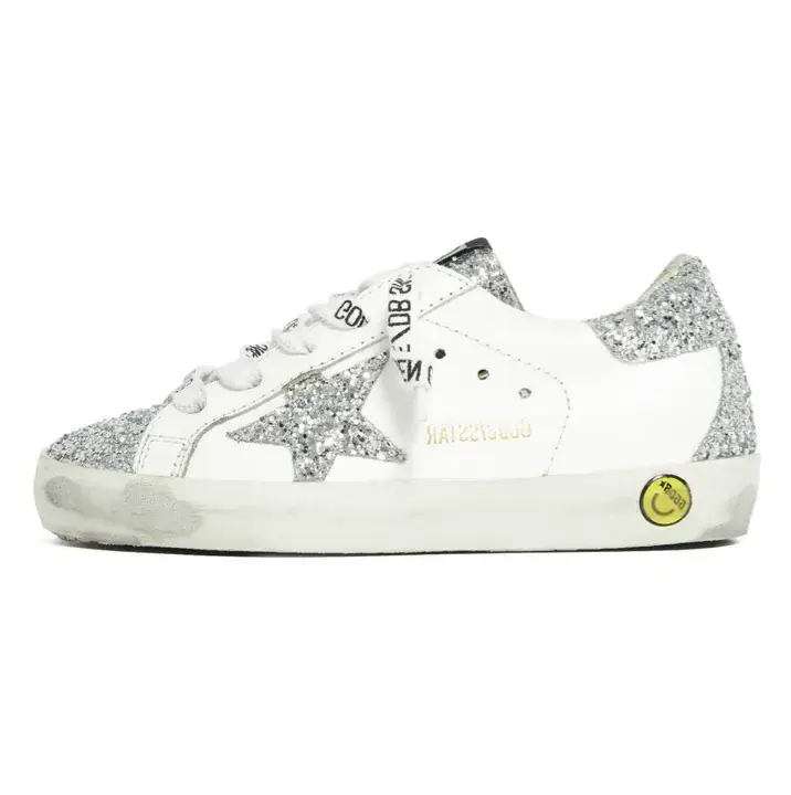 Superstar Glitter Leather Sneakers Silver