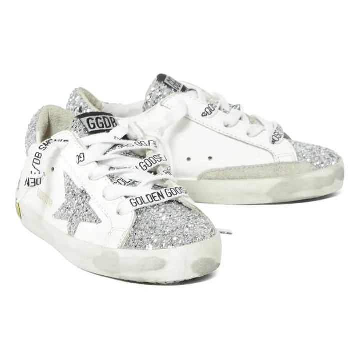 Superstar Glitter Leather Sneakers Silver - Image 2
