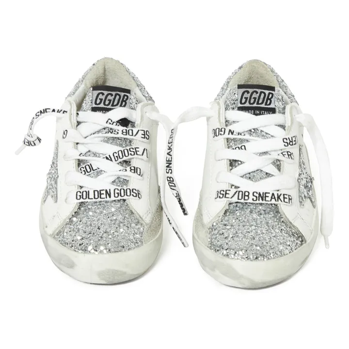 Superstar Glitter Leather Sneakers Silver - Image 3