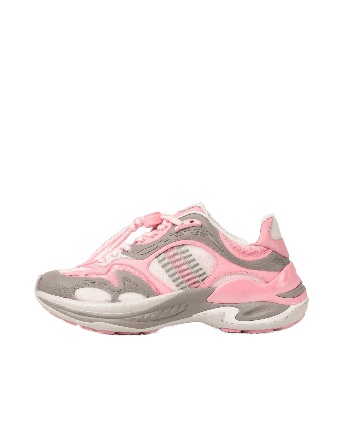 Gucci - 2.0 Mesh & Leather Pink / Grey Low Top Sneakers