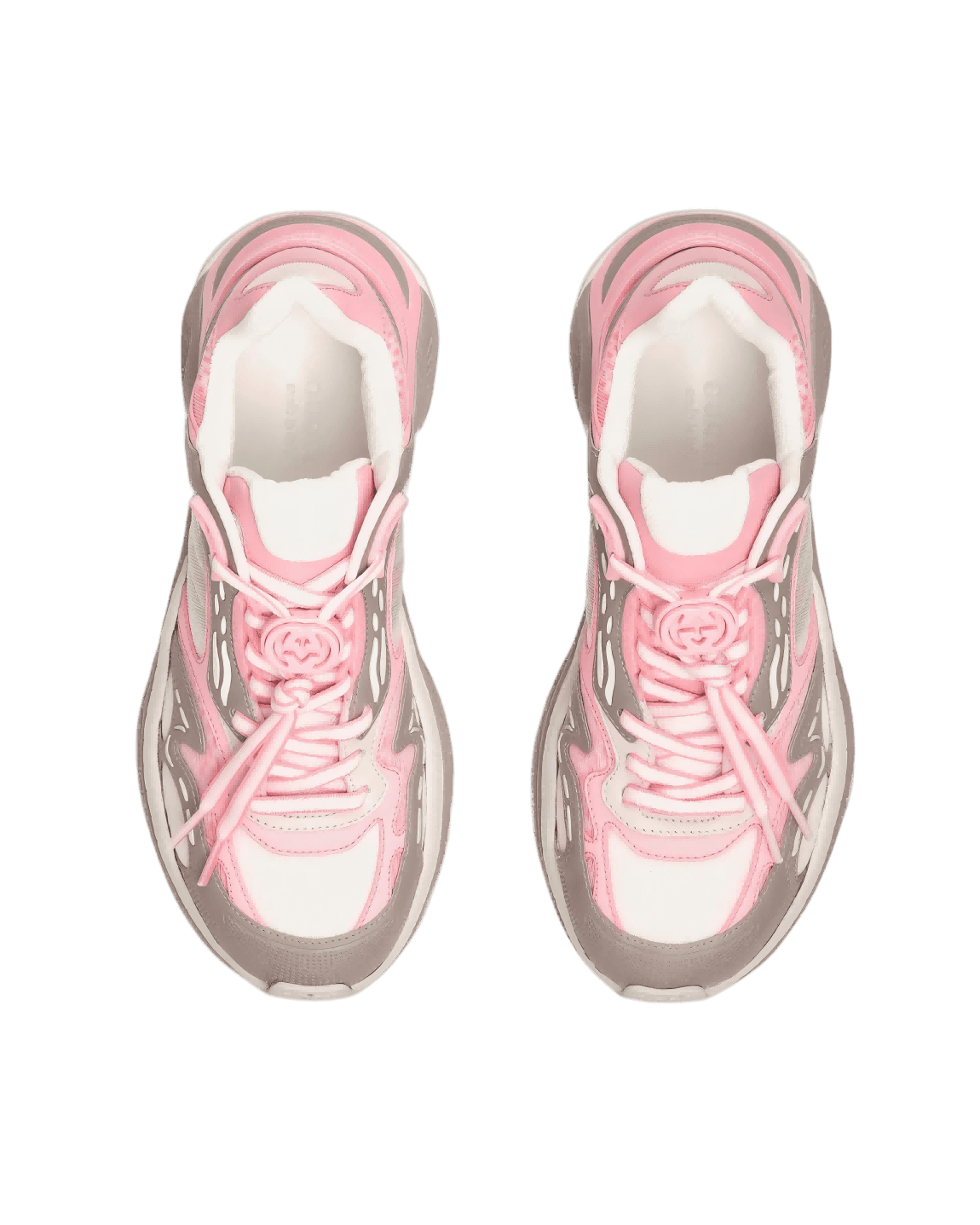 Gucci - 2.0 Mesh & Leather Pink / Grey Low Top Sneakers - Image 3